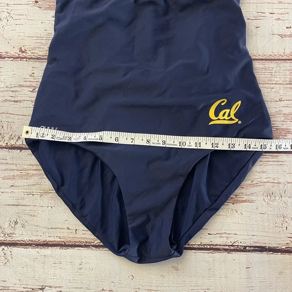 Nuyu NCAA California Golden Bears Criss Cross One Piece Swimsuit Navy Blue Small